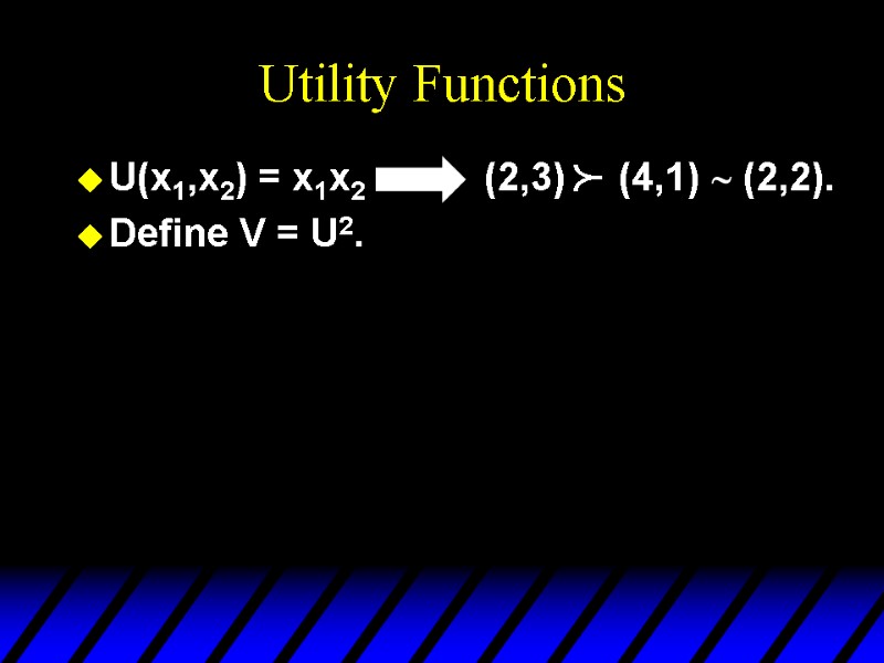 Utility Functions U(x1,x2) = x1x2         